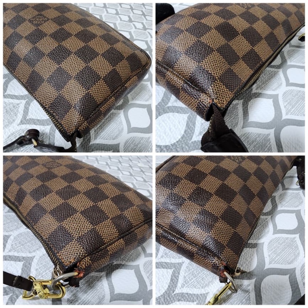 Authentic LOUIS VUITTON Damier Ebene Pochette Accessoires Pochette Brown - Picture 13 of 13